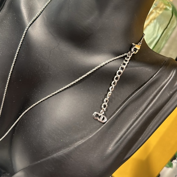 Dior Vintage Silver Tone “D” Charm  Necklace - Picture 2 of 6